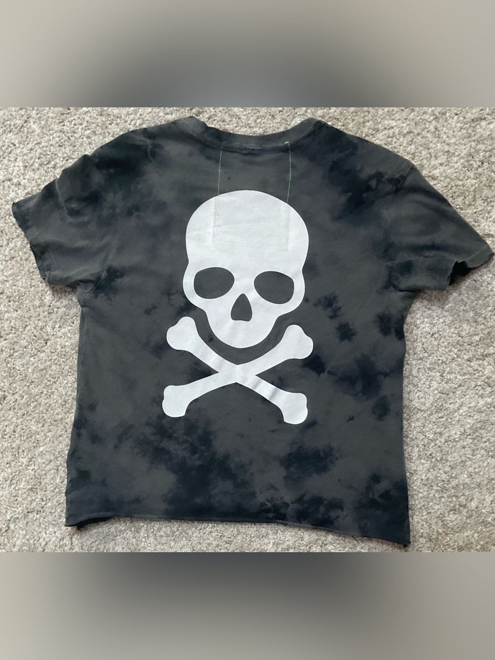 Aviator Nation Black London Tie-Dye Tee with White Skull